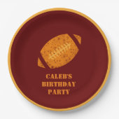 Custom Football Geburtstagsparty Maroon Gold Pappteller (Vorderseite)