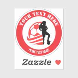 Custom Football Girl kid's Football Birthday Party Aufkleber