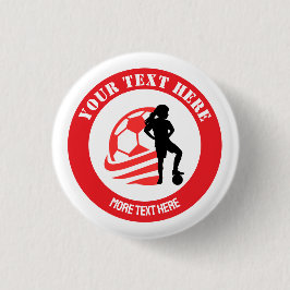 Custom Football Girl kid's Football Birthday Party Button