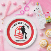 Custom Football Girl kid's Football Birthday Party Pappteller (Party)