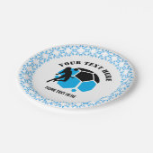 Custom Football Girl kid's Football Birthday Party Pappteller (Schrägansicht)