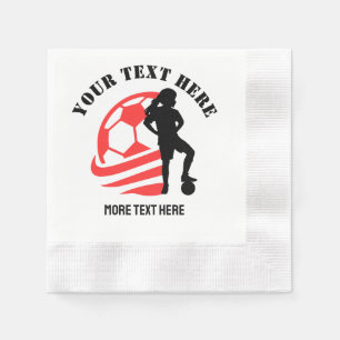 Custom Football Girl Kind Fußball Geburtstagsparty Serviette