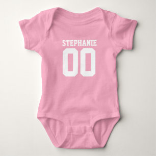 Custom Football Jersey Baby Girl Personalisierter Strampler
