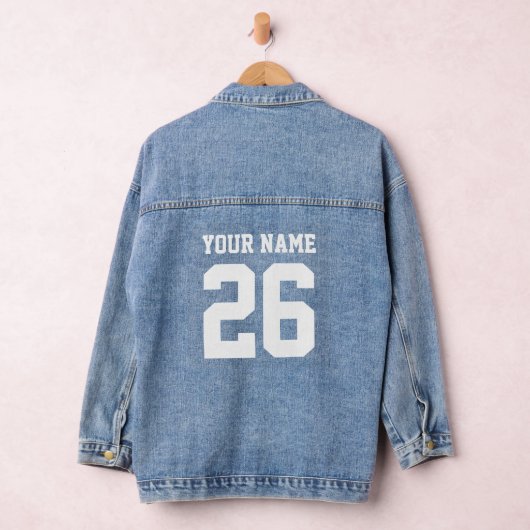 Custom Football Jersey Nummer Damen Jeans Jacke (Hangar)