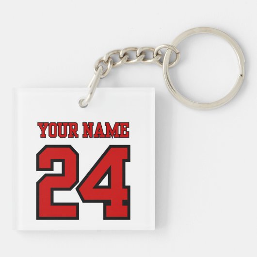 Custom Football Jersey Style Schlüsselanhänger (Rückseite)
