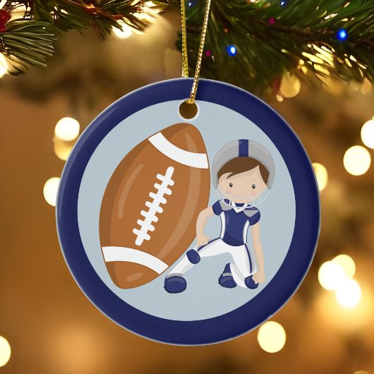 Custom Football Kid Keramikornament