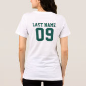 Custom Football Mama Green and Gold Team Tri-Blend Shirt (Rückseite)