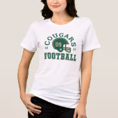 Custom Football Mama Green and Gold Team Tri-Blend Shirt (Vorderseite)