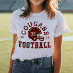 Custom Football Mama Red and Gold Team Tri-Blend Shirt<br><div class="desc">Custom Front and Back Football T - Shirt für Mama - im White Design für Fußballmütter gezeigt,  verfügt über einen Fußball-Helm mit sportlichem Text,  der für den Mannschaftsnamen,  den Nachnamen des Sohns und seine Jersey-Nummer angepasst werden kann. Die Farben Gold und Dunkelrot können individuell angepasst werden.</div>