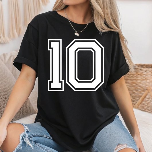 Custom Football Mascot Custom School Team Number T-Shirt