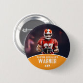 Custom Football Photo and Name Sports Button (Vorne & Hinten)
