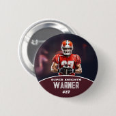 Custom Football Photo and Name Sports Button (Vorne & Hinten)