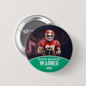 Custom Football Photo and Name Sports Button (Vorne & Hinten)