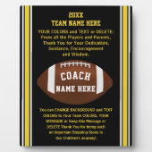 Custom Football Plaques for Coaches, Black, Gold Fotoplatte (Vorderseite)
