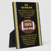 Custom Football Plaques for Coaches, Black, Gold Fotoplatte (Seite)