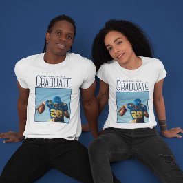 Custom Football Player Foto Abschluss Parent T-Shirt