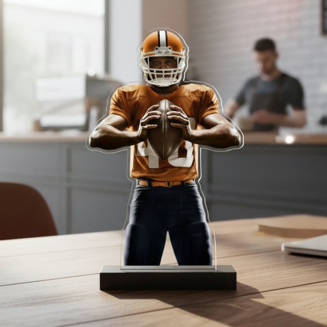 Custom Football Player Foto Cutout Statuette Freistehende Fotoskulptur (Custom Football Player Photo Cutout Statuette)