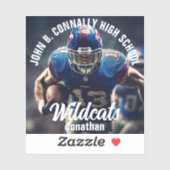 Custom Football Player Foto High School Notebook Aufkleber (Blatt)