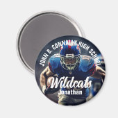 Custom Football Player Foto High School Spirit Magnet (Vorderseite/Rückseite)
