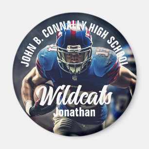 Custom Football Player Foto High School Spirit Magnet