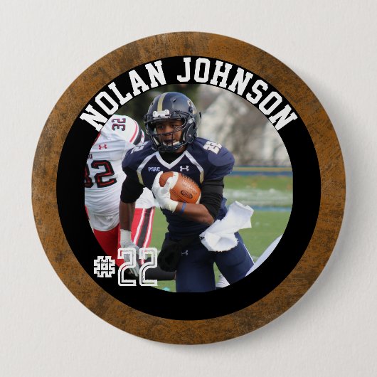Custom Football Player game day team spirit Button (Vorderseite)