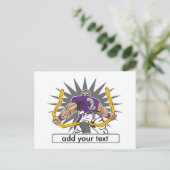 Custom Football Player Lila Postkarte (Stehend Vorderseite)