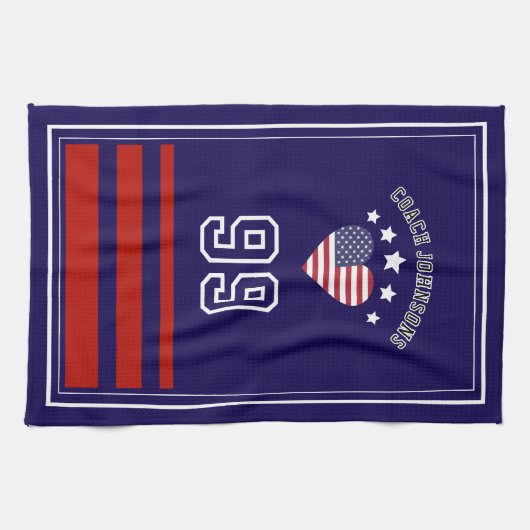 Custom Football Player,Personalized Sports Towel | Geschirrtuch (Horizontal)