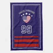 Custom Football Player,Personalized Sports Towel | Geschirrtuch (Vertikal)