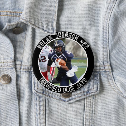 Custom Football Player School Mascot game day Button (Beispiel)