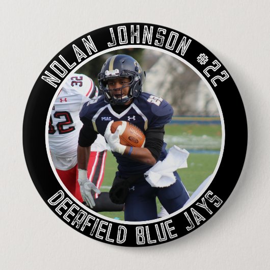 Custom Football Player School Mascot game day Button (Vorderseite)