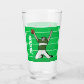 Custom Football Player Touchdown Green Glas (Rückseite)