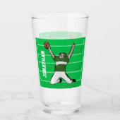 Custom Football Player Touchdown Green Glas (Vorderseite)