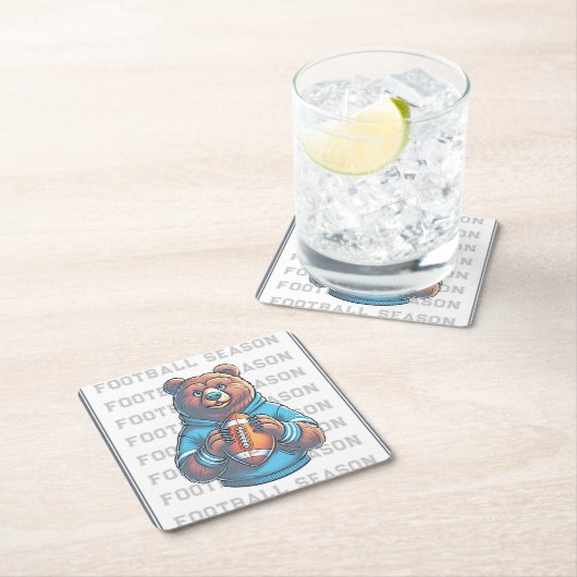 Custom Football Rechteckiger Pappuntersetzer (Vor Ort)