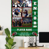 Custom Football Senior Foto Collage Poster (Heimbüro)