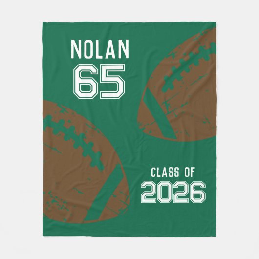 Custom Football Senior Player Class Fleecedecke (Vorderseite)