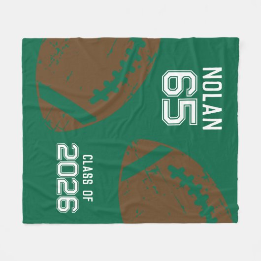 Custom Football Senior Player Class Fleecedecke (Vorderseite (Horizontal))