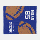Custom Football Senior Player Class Fleecedecke (Vorderseite (Horizontal))