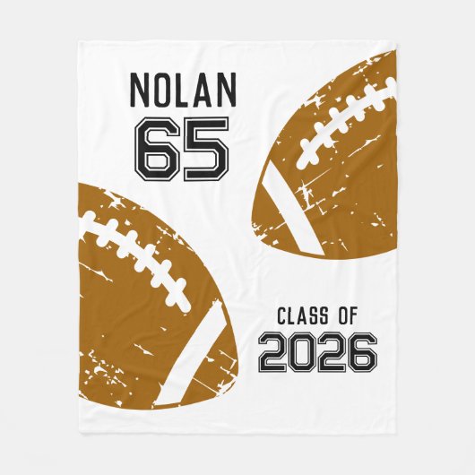 Custom Football Senior Player Class Fleecedecke (Vorderseite)