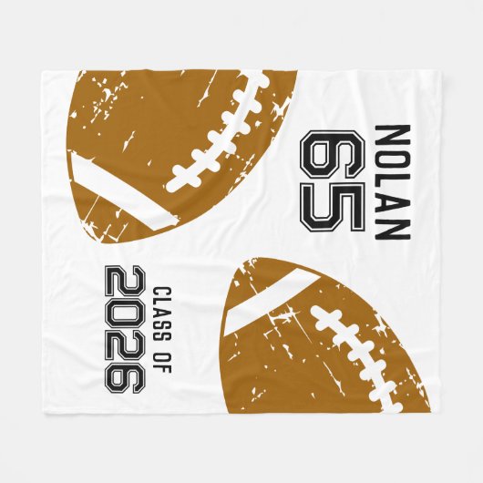 Custom Football Senior Player Class Fleecedecke (Vorderseite (Horizontal))