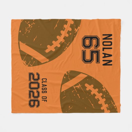 Custom Football Senior Player Class Fleecedecke (Vorderseite (Horizontal))