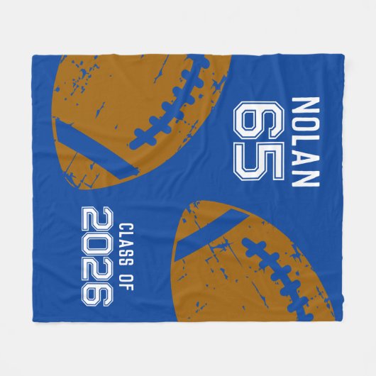 Custom Football Senior Player Class Fleecedecke (Vorderseite (Horizontal))