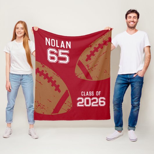 Custom Football Senior Player Class Fleecedecke (Beispiel)