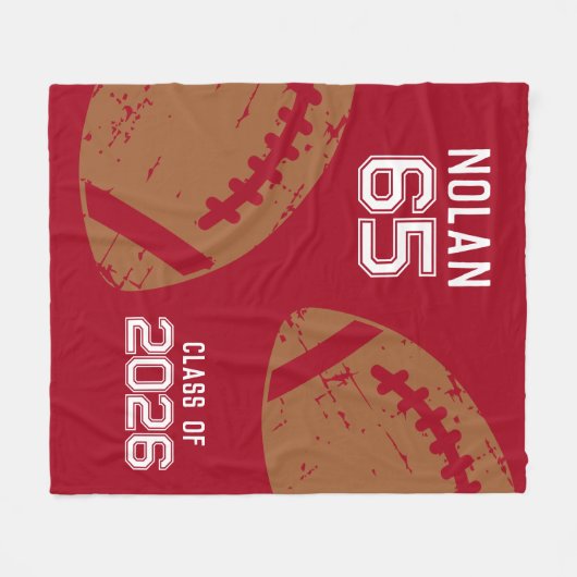 Custom Football Senior Player Class Fleecedecke (Vorderseite (Horizontal))