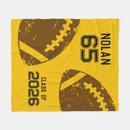 Custom Football Senior Player Class Fleecedecke (Vorderseite (Horizontal))