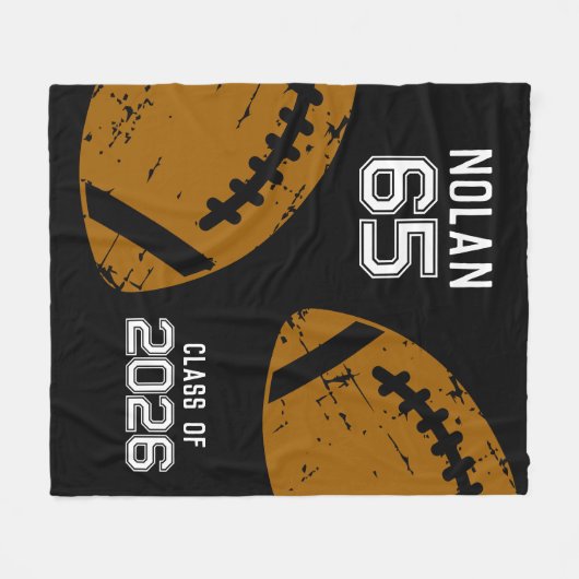 Custom Football Senior Player Class Fleecedecke (Vorderseite (Horizontal))