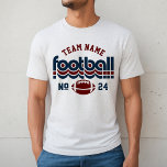 Custom Football Team Dark Red and Blue Men's Tri-Blend Shirt<br><div class="desc">Custom Football Name and Player Number T - Shirt for Vater - in White Fleck Design für Fußballdads gezeigt,  bietet Retroschrift und benutzerdefinierten Text,  der mit einem Mannschaftsnamen und der Jerseynummer des Spielers personalisiert werden kann. Dunkelrot und marineblau können individuell angepasst werden.</div>