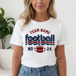 Custom Football Team Dark Red and Blue Women's Tri-Blend Shirt<br><div class="desc">Benutzerdefinierter Fußball Name und Spielernummer T - Shirt für Mama - im White Design für Fußballmütter gezeigt,  sind Retrobuchstaben und Sondertexte enthalten,  die mit einem Mannschaftsnamen und der Jerseynummer des Spielers personalisiert werden können. Dunkelrot und marineblau können individuell angepasst werden.</div>