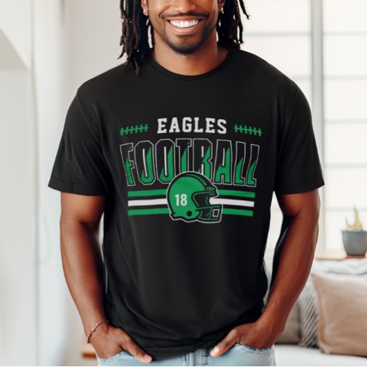 Custom Football Team Green und Black Men T-Shirt