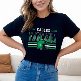 Custom Football Team Green und Black Women's Tri-Blend Shirt