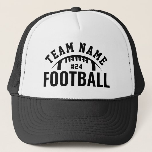 Custom Football Team Name Black Truckerkappe (Vorderseite)